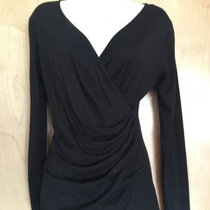 Jersey Black Wrap Top
